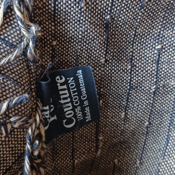 Vintage Car Pool Couture Green/kakhi Blazer with Strings, 23" PTP, 31" L - Picture 6 of 8